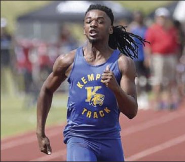 Kemper County's Aaron Steele runs the 100 meter race at the MHSAA Track
& Field State Championships for Class 2A on Friday, April 29, 2022, at Pearl
High School in Pearl, Miss.